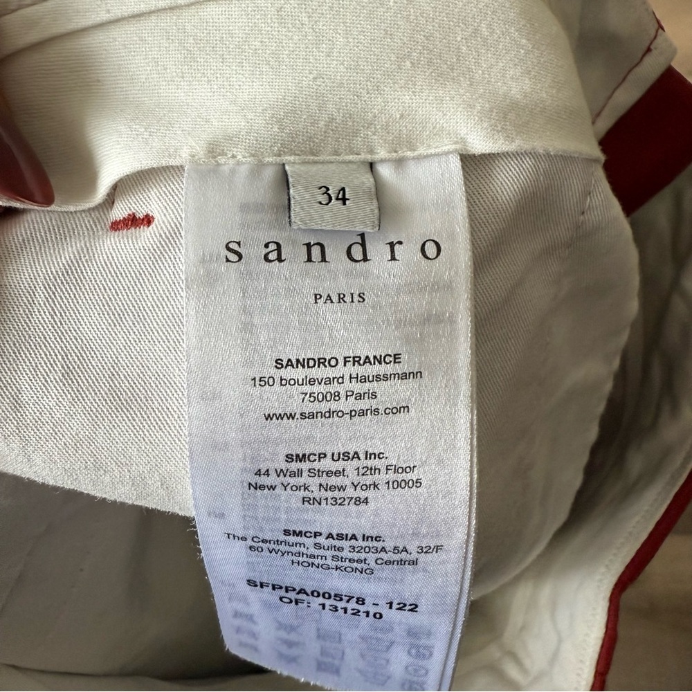 Sandro terracotta red Betty high waist linen blend ankle pants - size 2 (34) - Picture 9 of 10